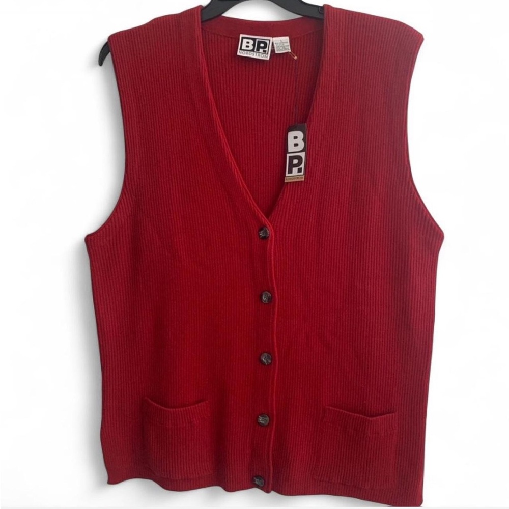 Nordstom BP V-Neck Red Sweater Vest